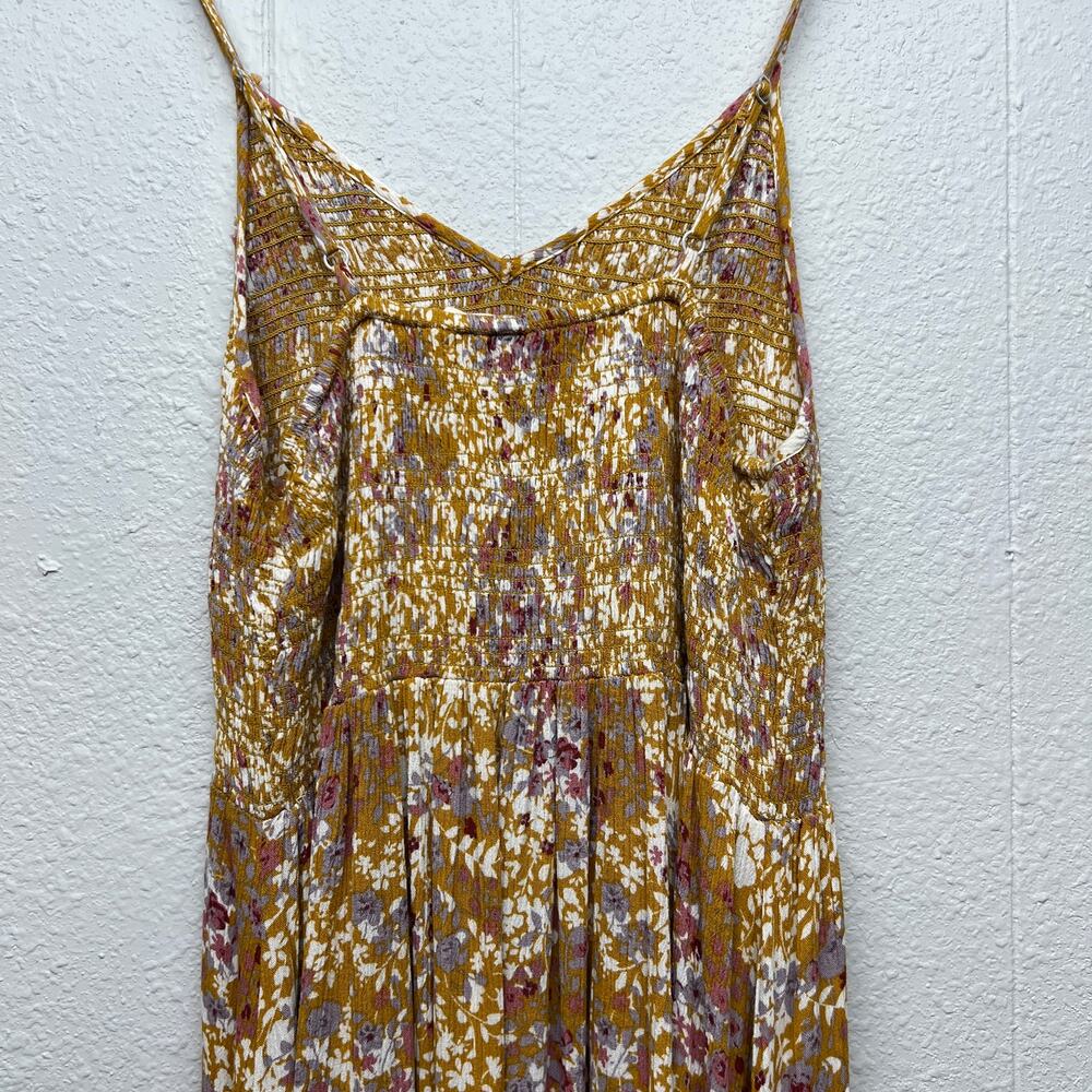 Milibon Floral Midi Smocked Dress Womens Medium Beachy Boho Coastal Cruise Party - Picture 10 of 16